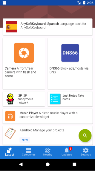 "Latest" screen